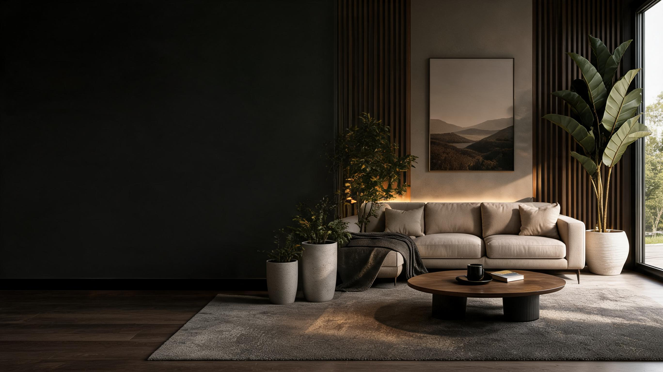 Warm luxury living room interior