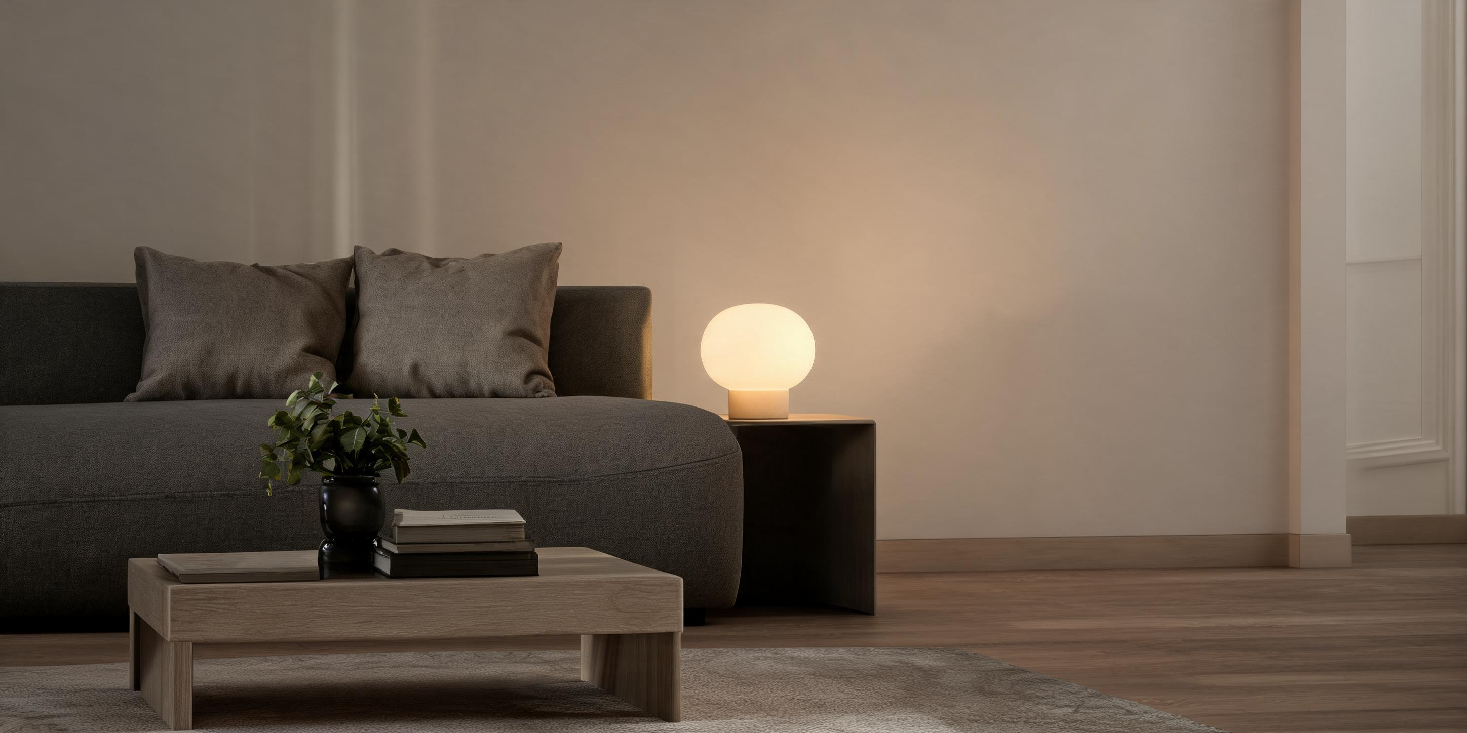 Cozy dimly lit living room