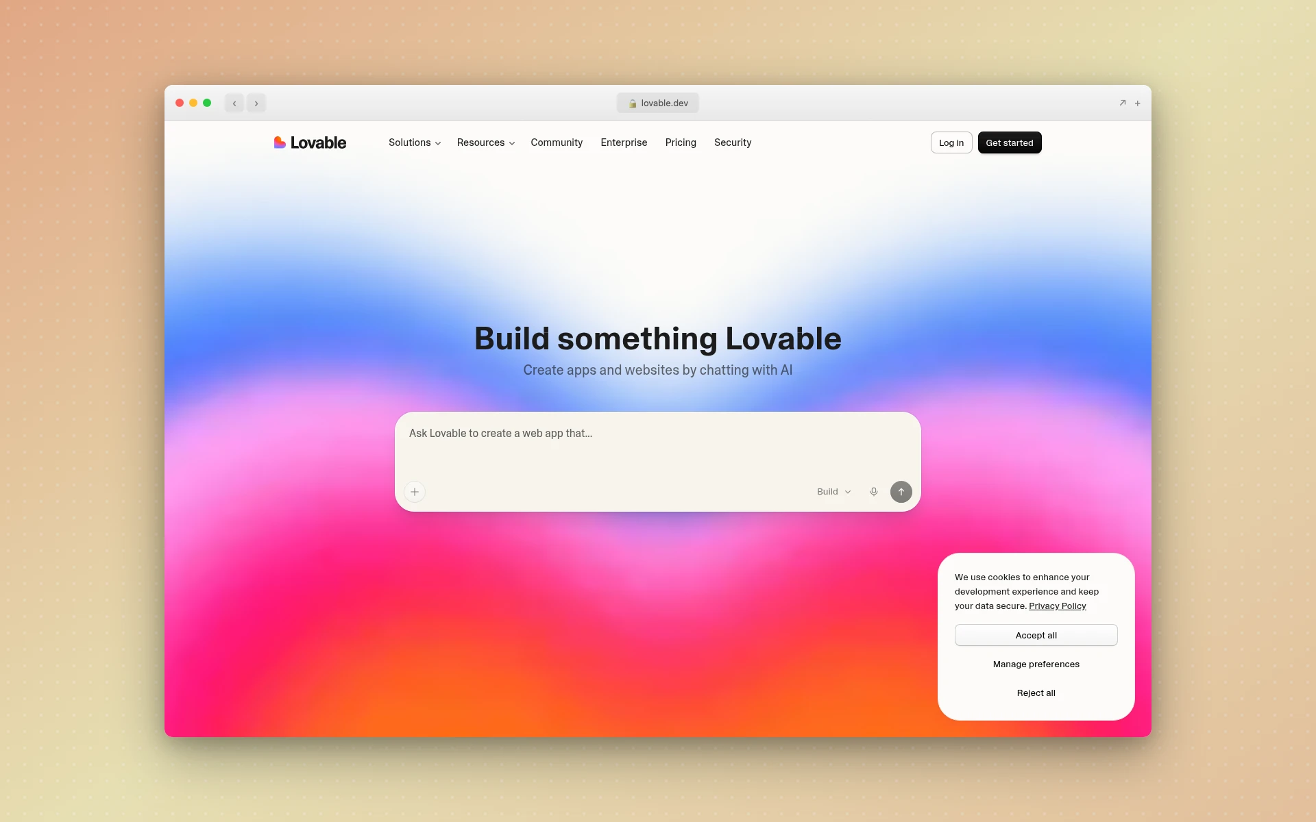 Lovable homepage