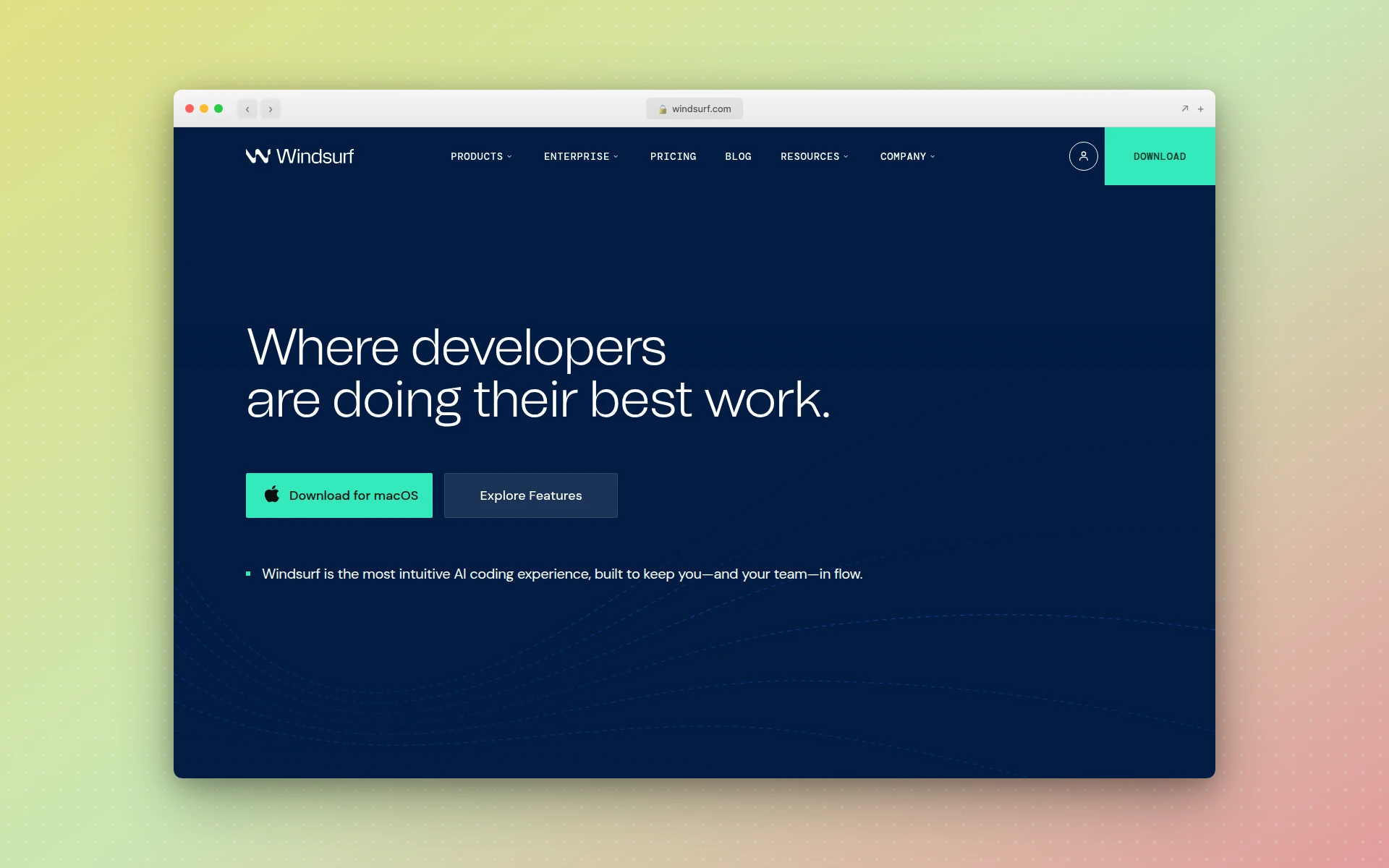 Windsurf AI code editor homepage