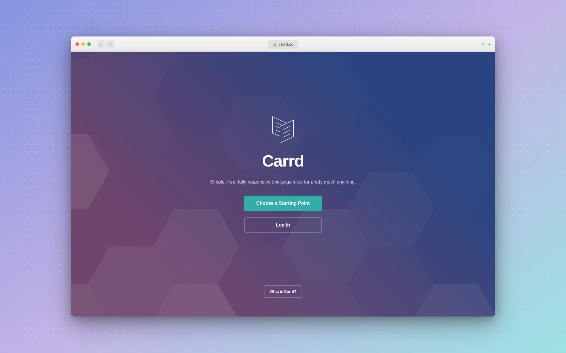 Carrd simple landing page builder