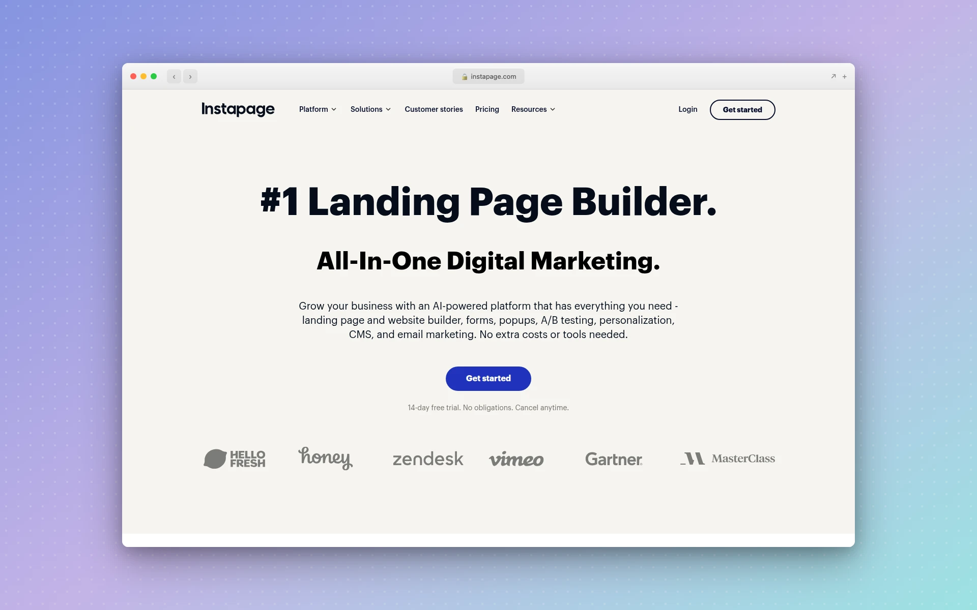 Instapage AI landing page builder
