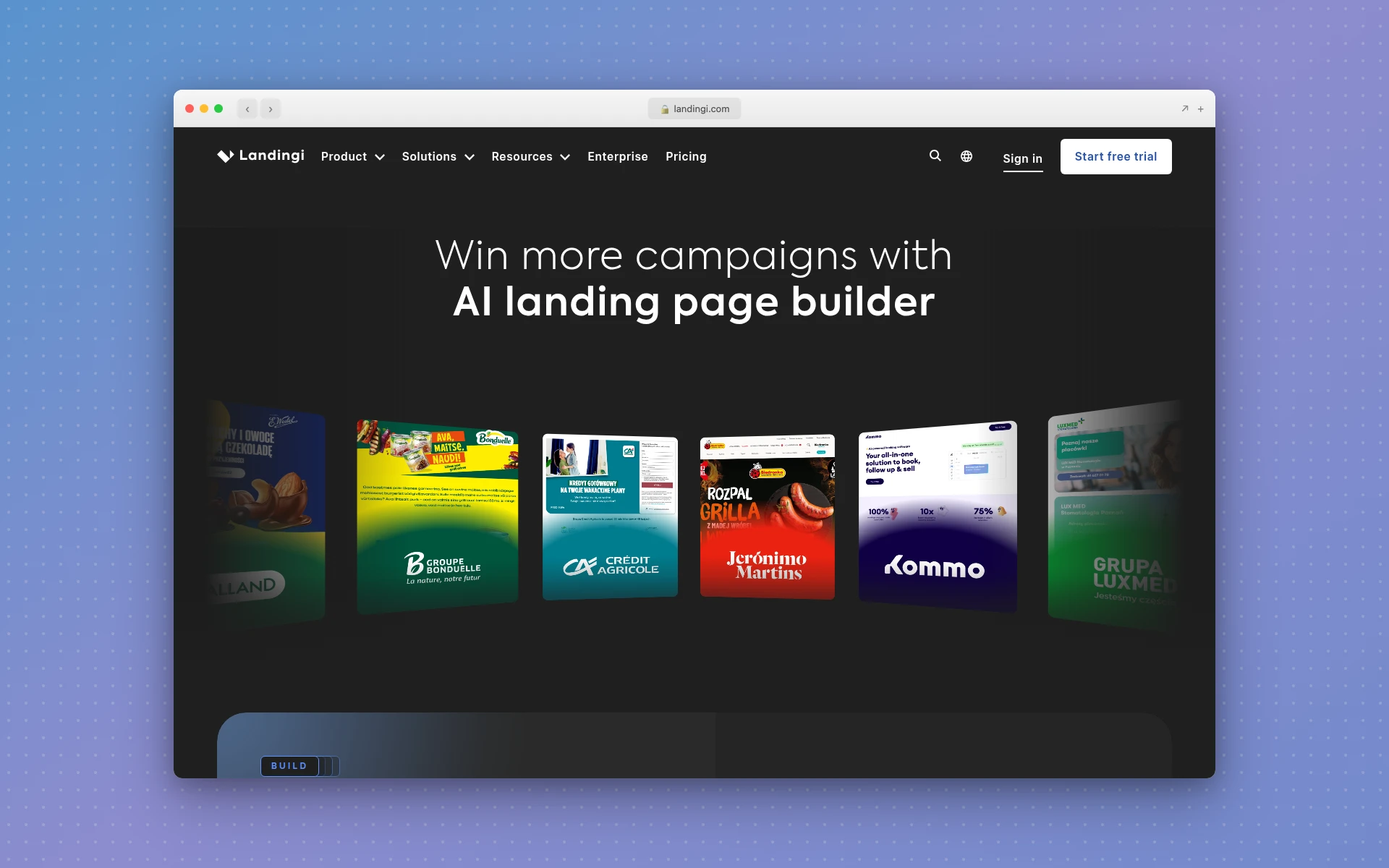 Landingi AI landing page builder