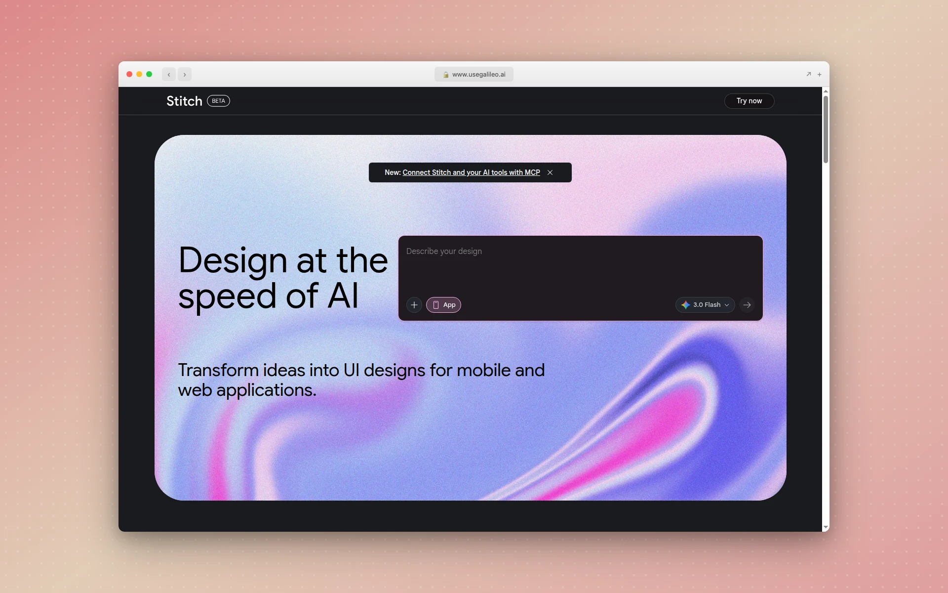 Galileo AI interface for high-fidelity mobile design