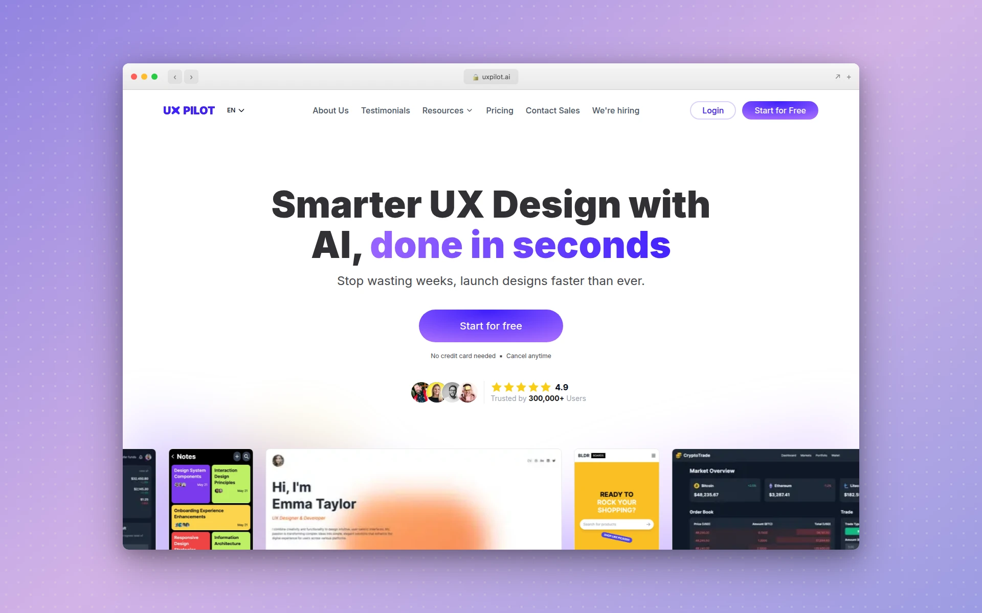 UX Pilot interface for Figma AI mobile design