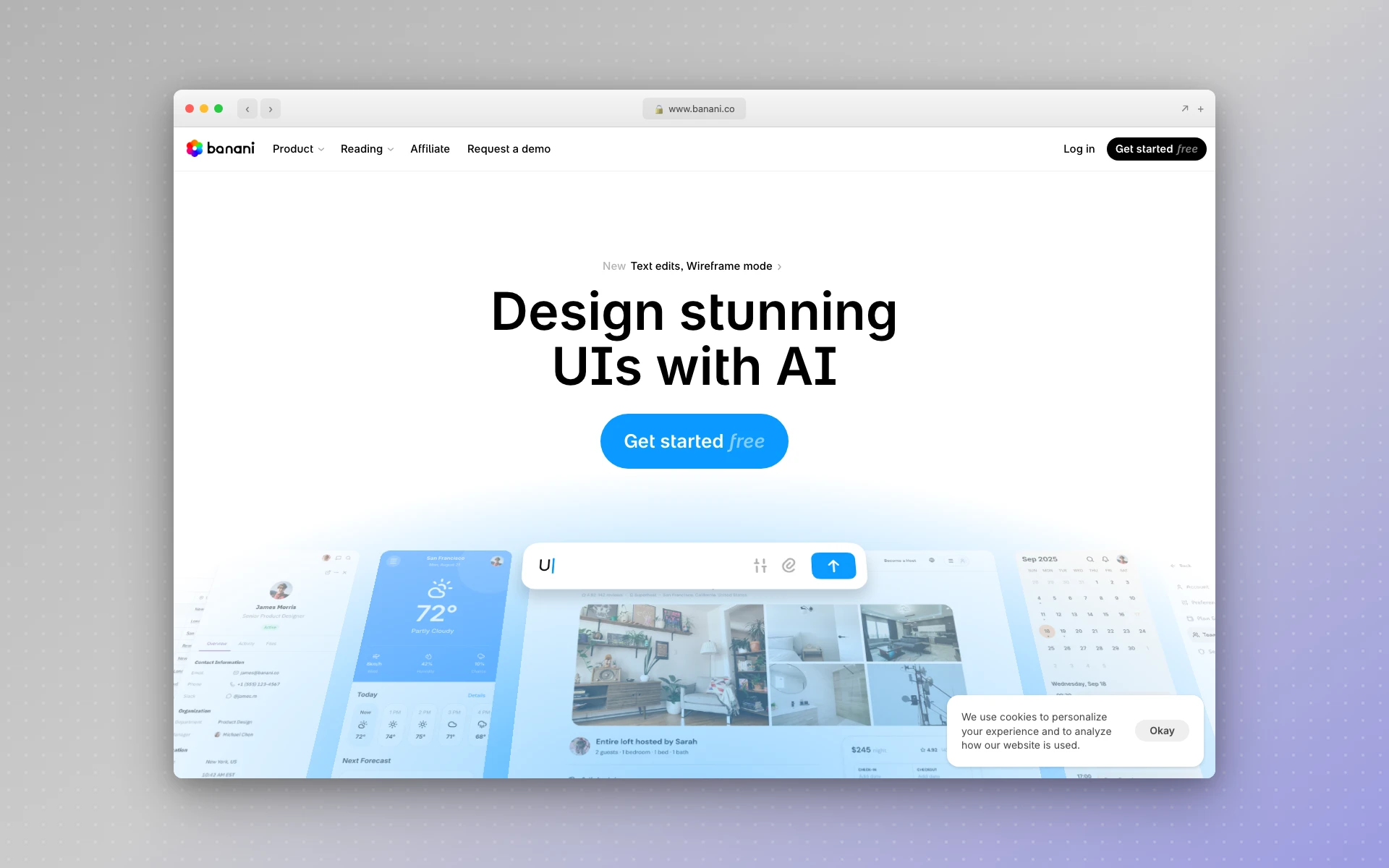 Banani AI UI generator interface