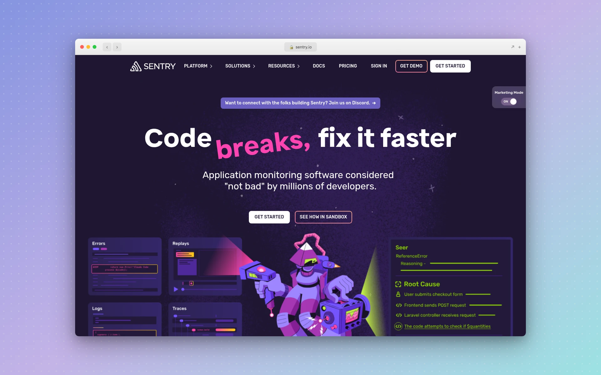 Sentry MCP for error monitoring