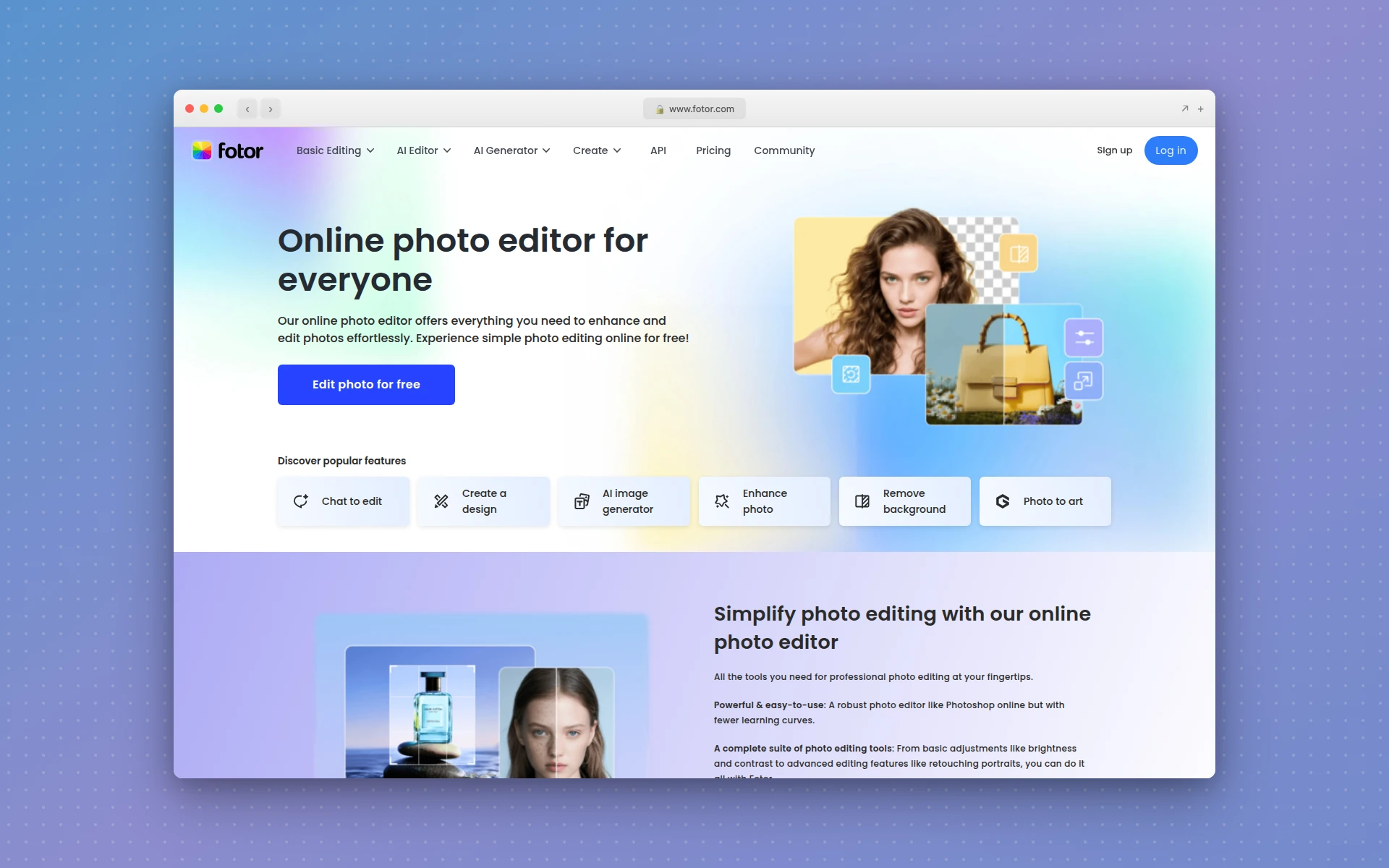 Fotor homepage