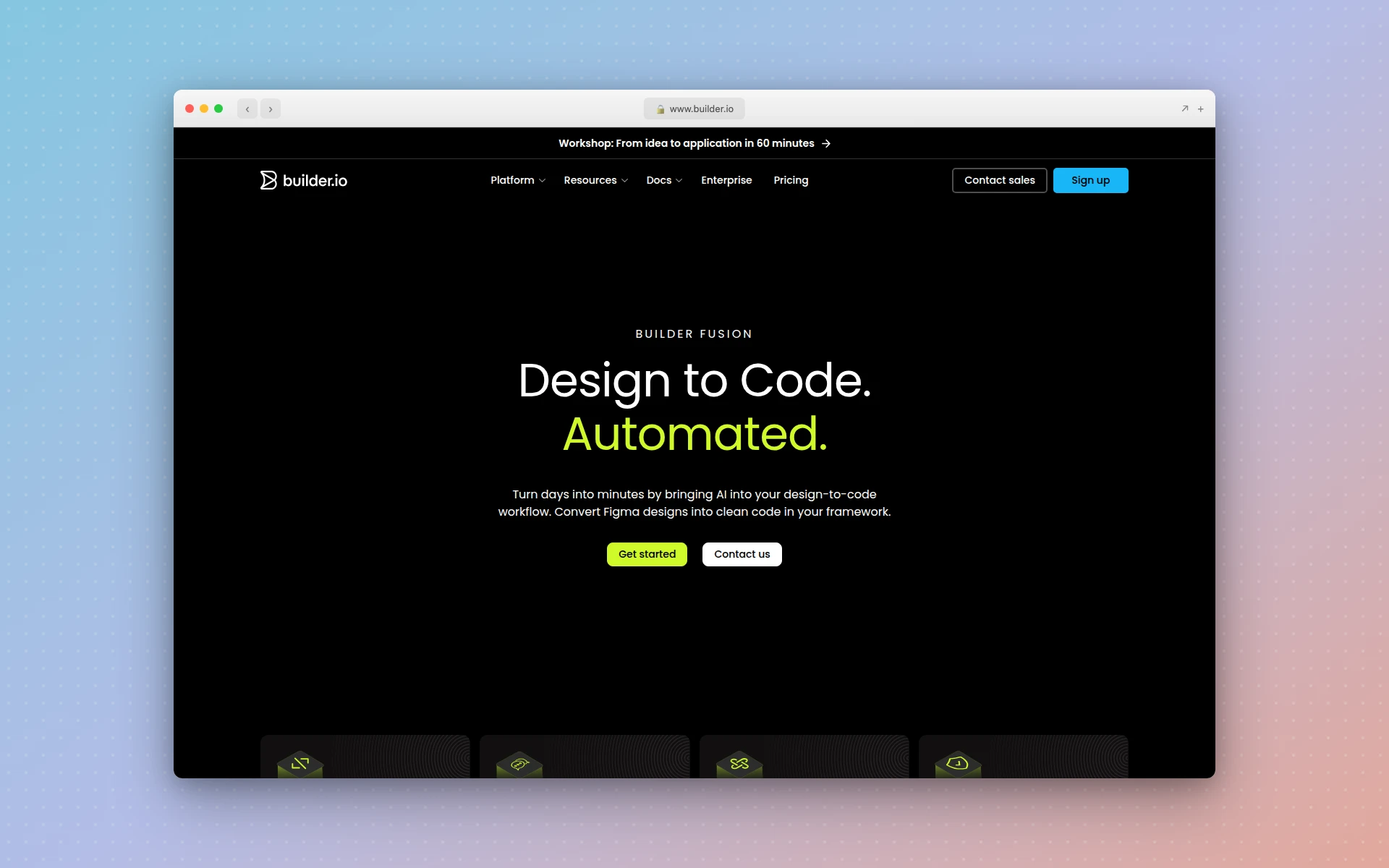 Builder.io Visual Copilot homepage