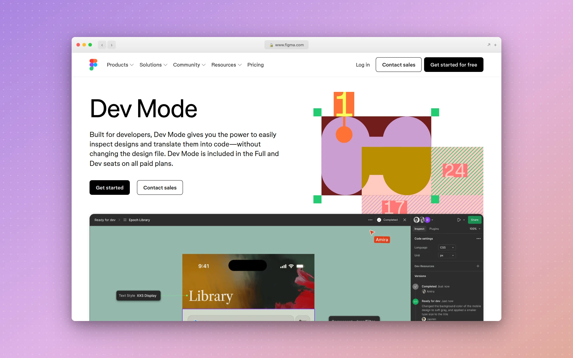 Figma Dev Mode interface