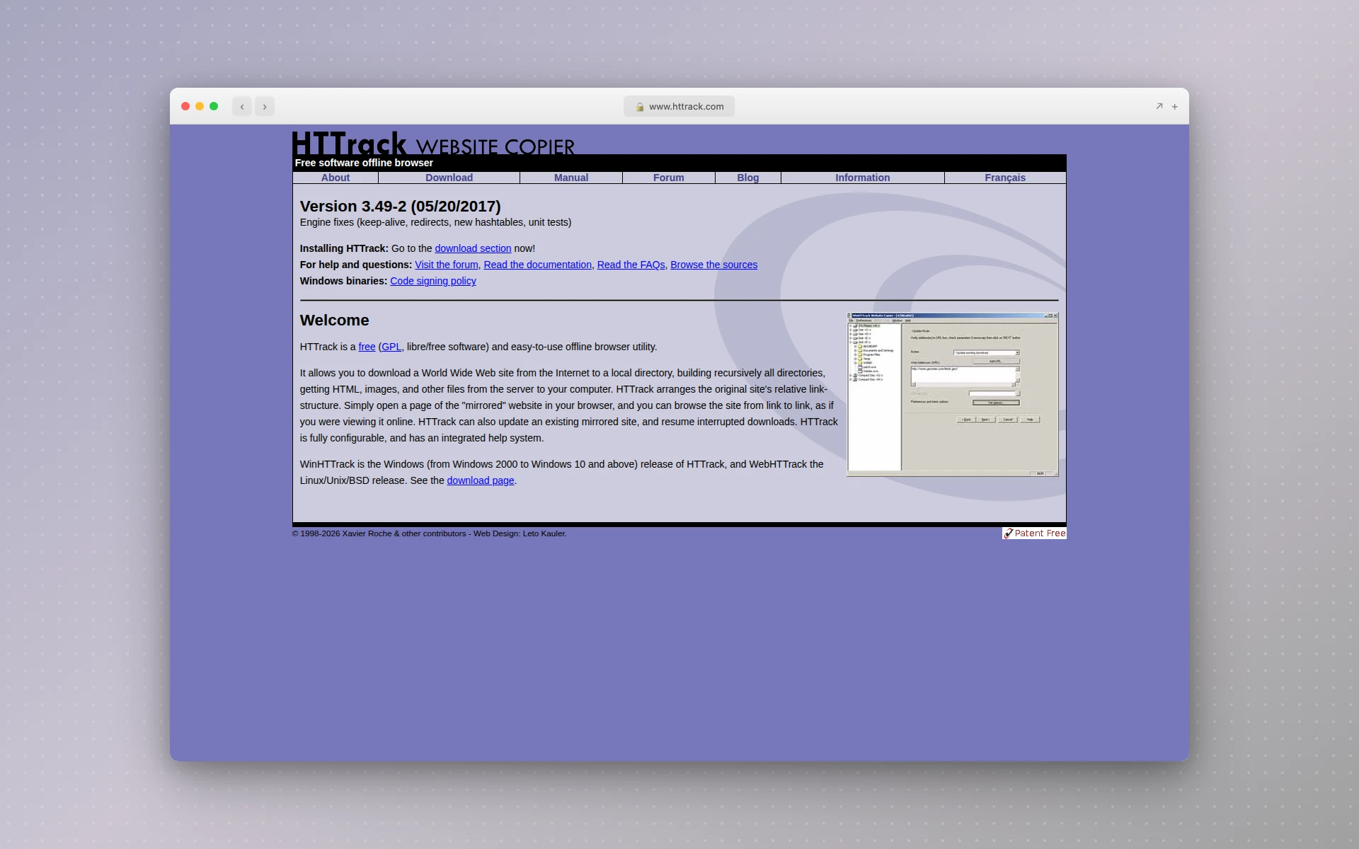 HTTrack website copier homepage