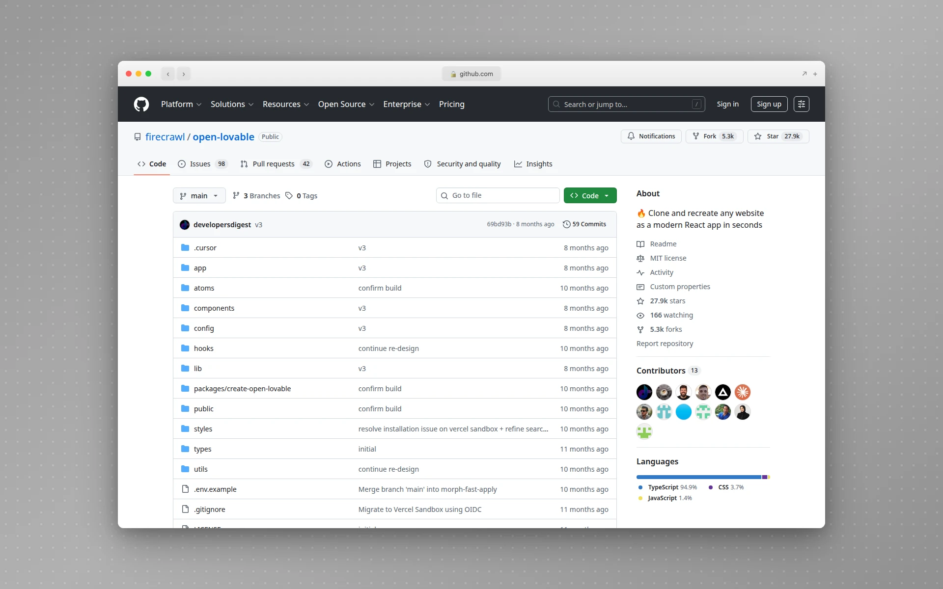 Open Lovable GitHub repository