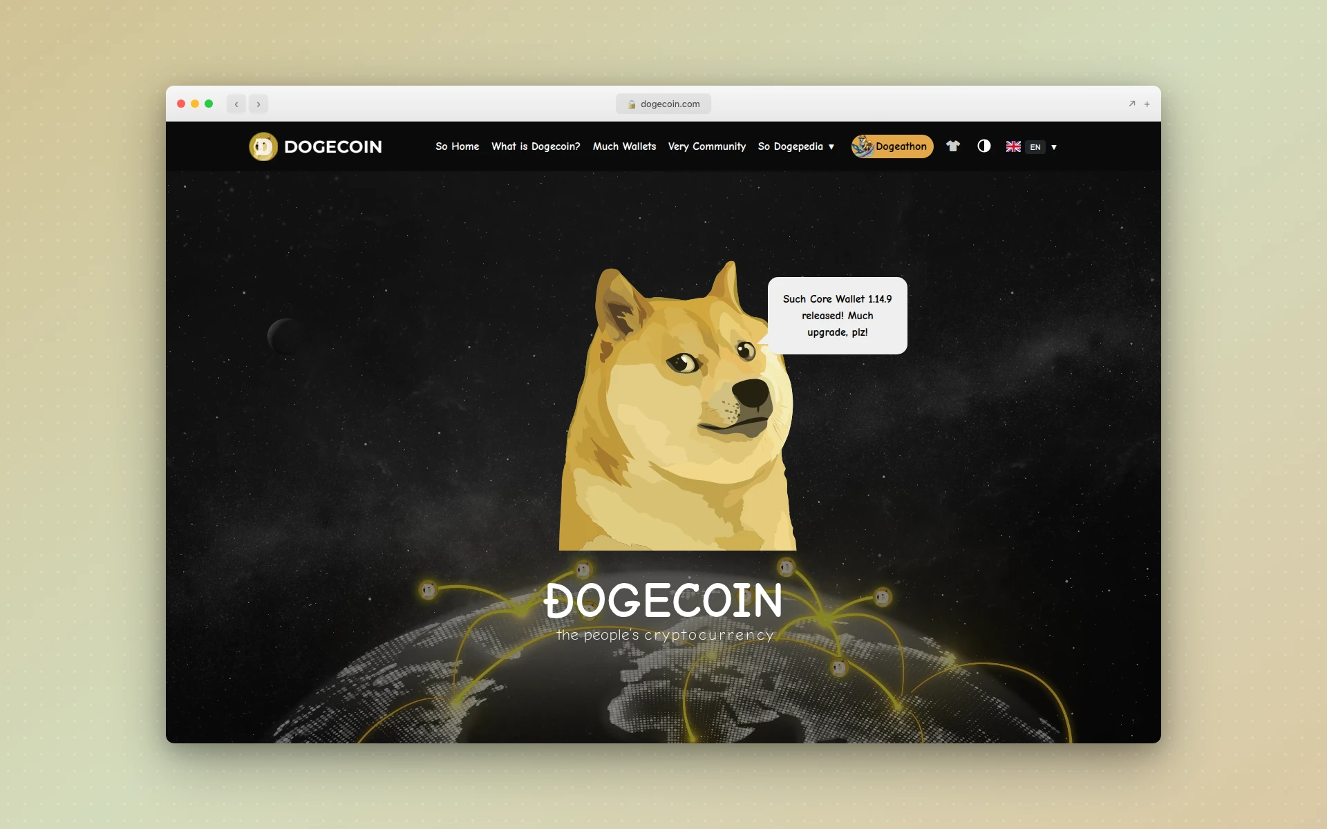 Dogecoin homepage