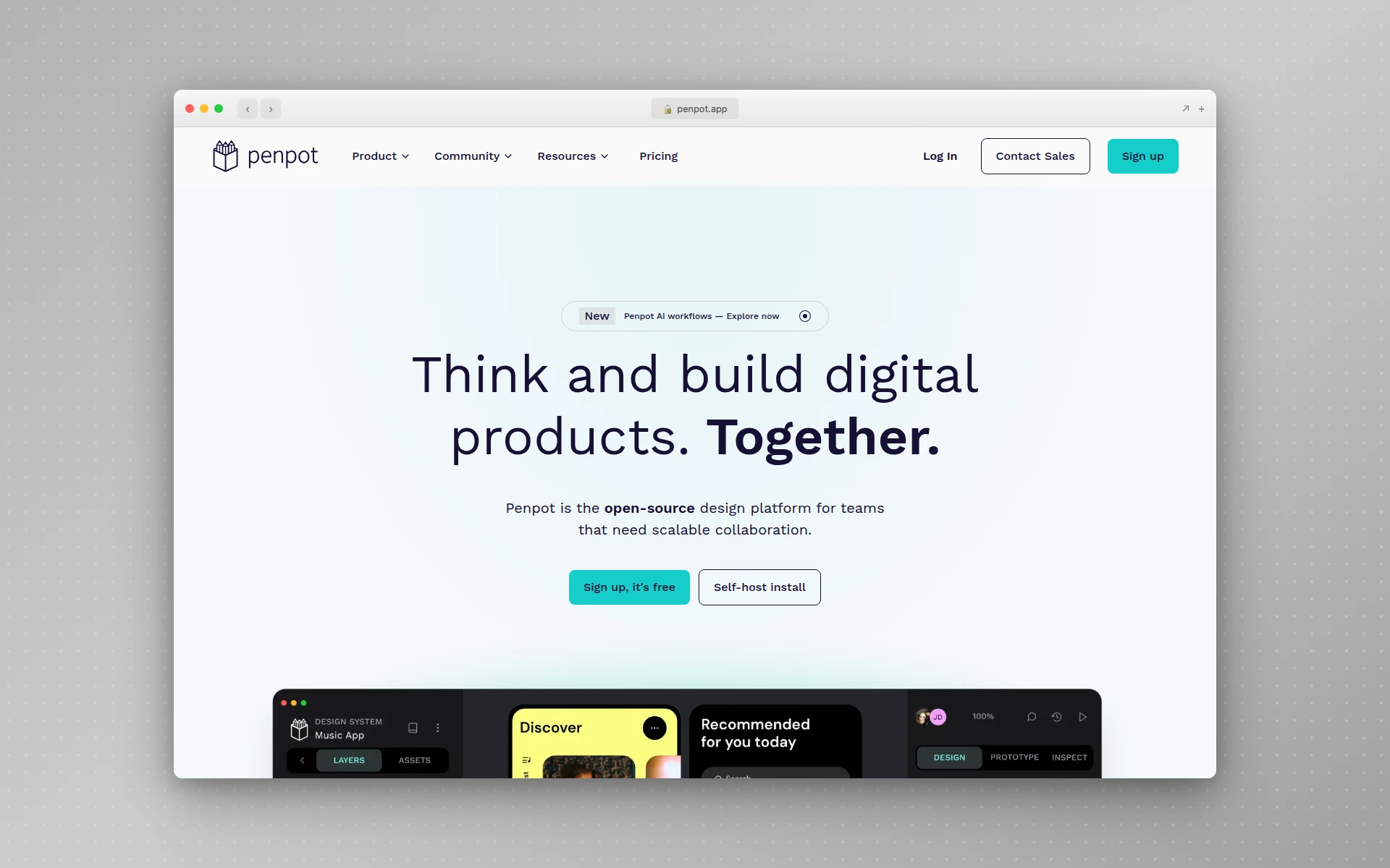 Penpot homepage