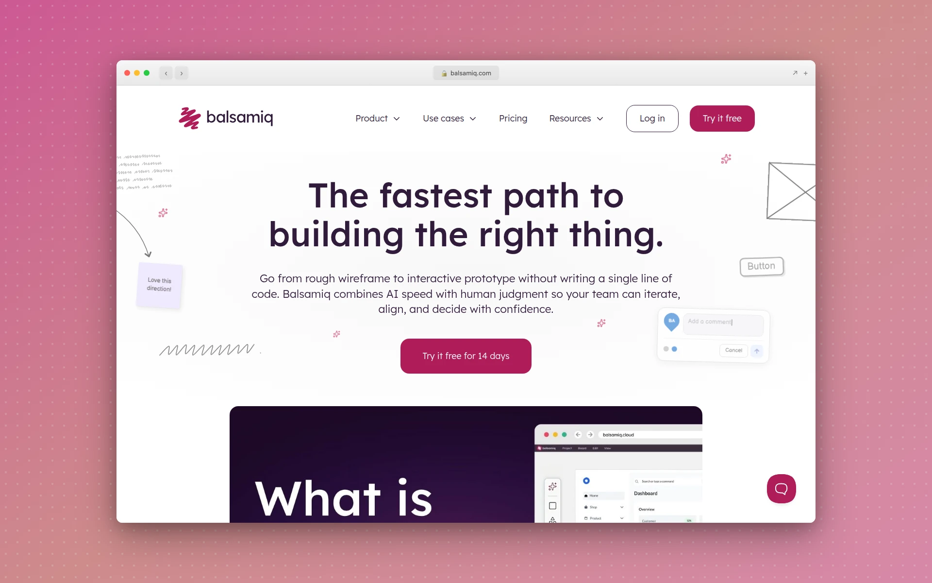 Balsamiq wireframing tool homepage