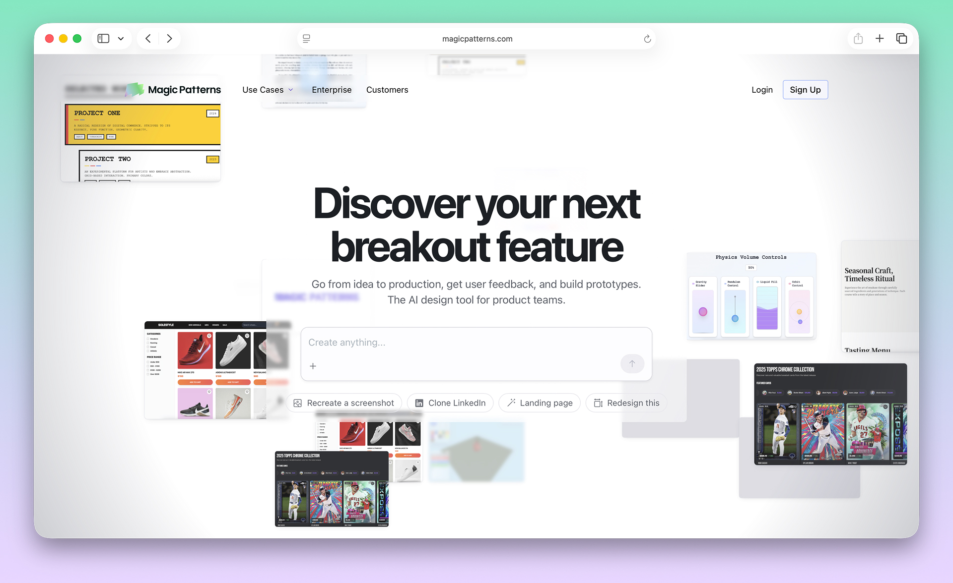 Magic Patterns homepage screenshot