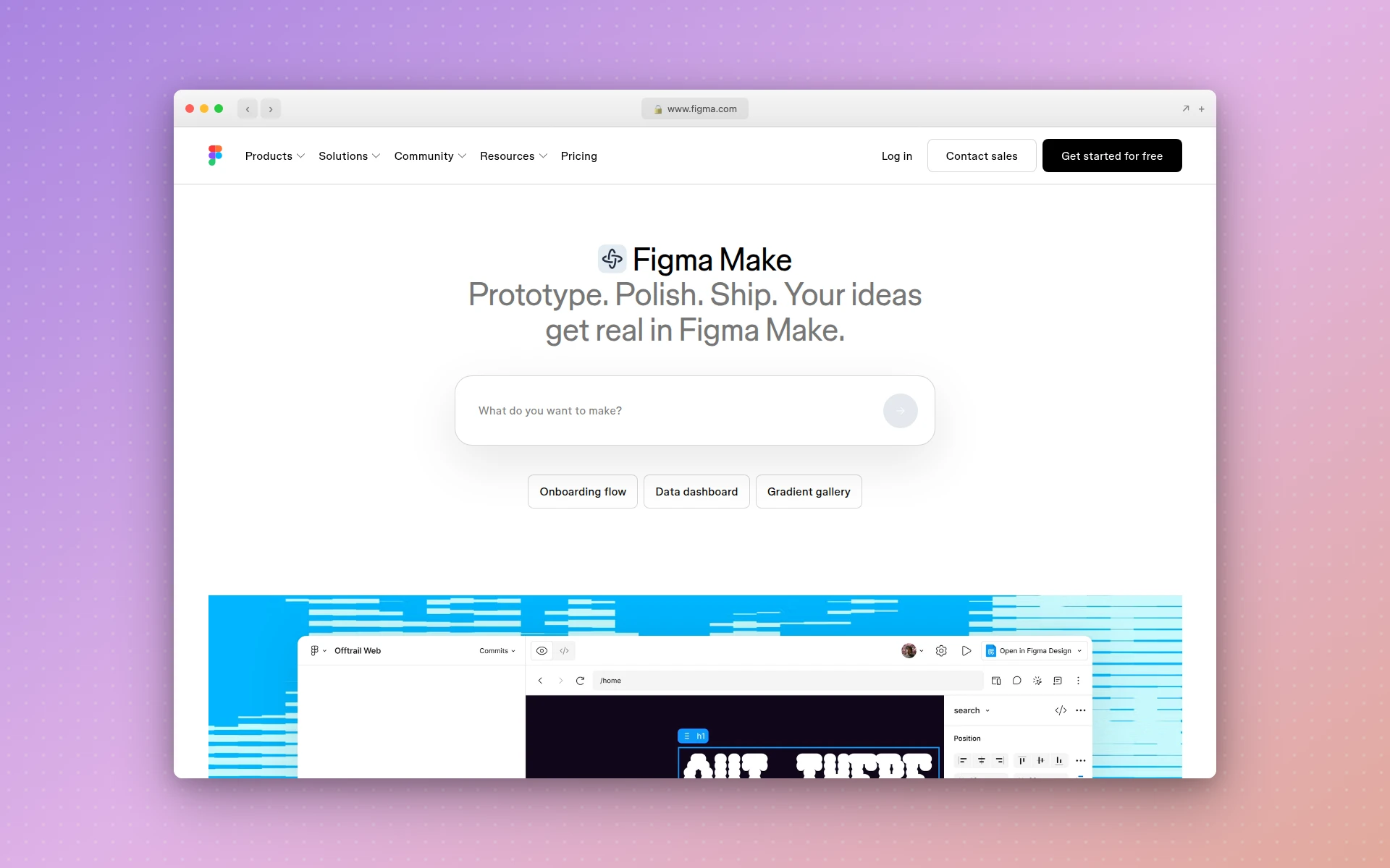 Figma Make homepage