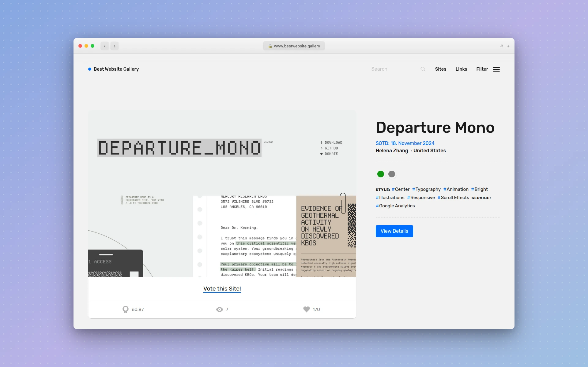 Best Website Gallery homepage
