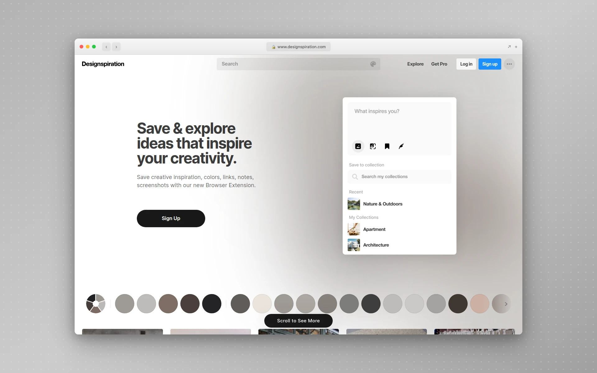 Designspiration homepage