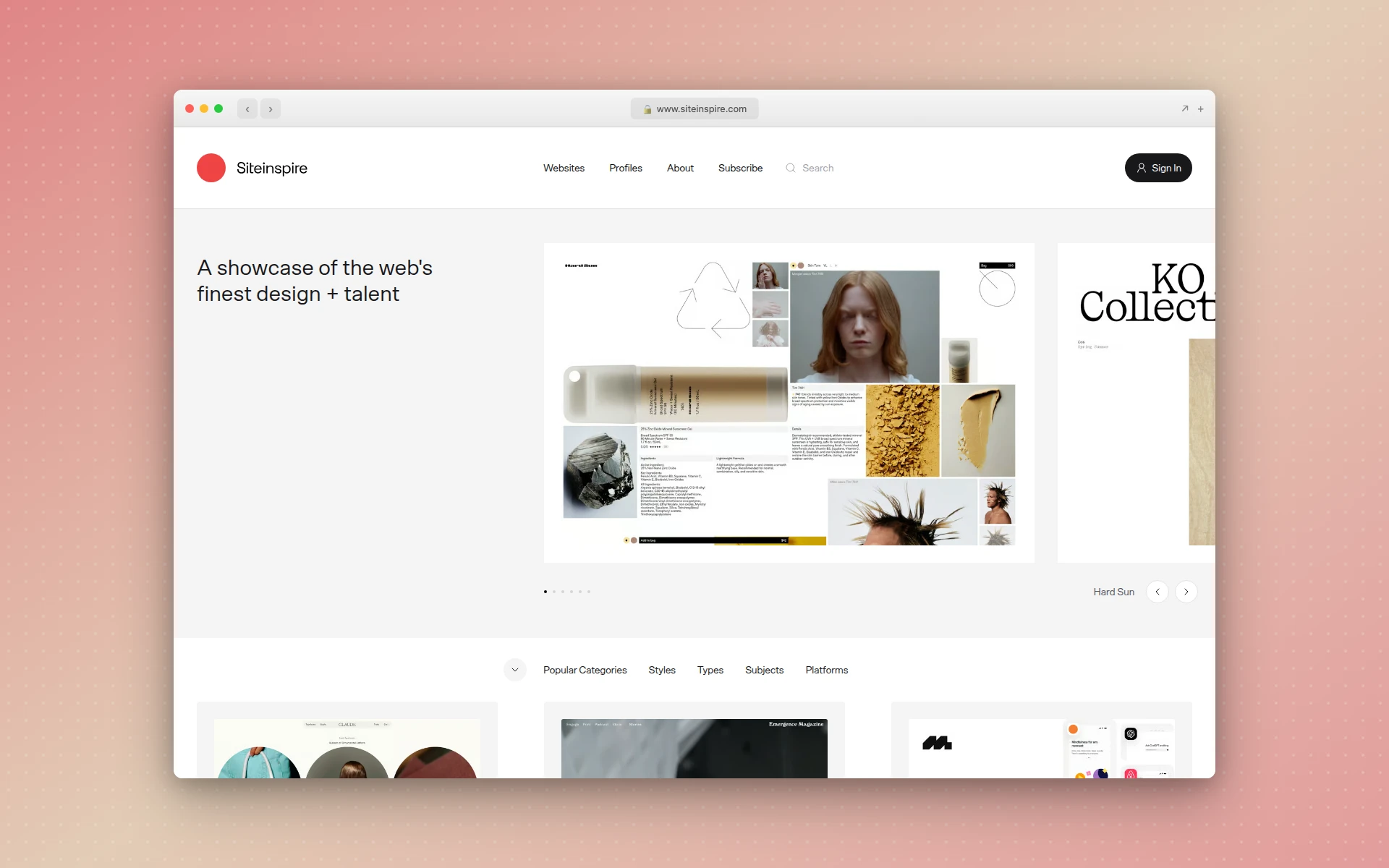 SiteInspire homepage