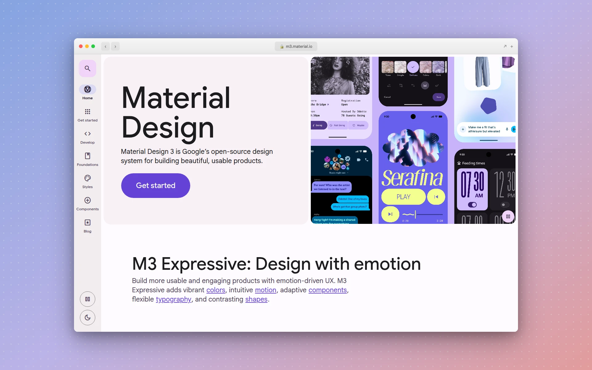 Material Design 3 homepage