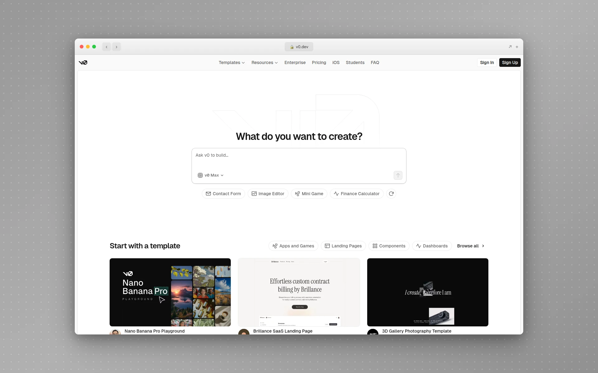 v0 - AI UI component generator
